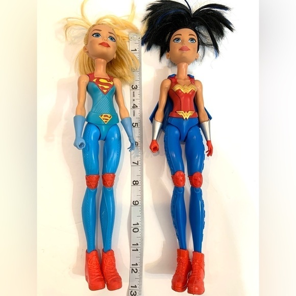 2 DC Super Hero Girls Action Figure Dolls 12" Super Girl Wonder Woman - Picture 4 of 5